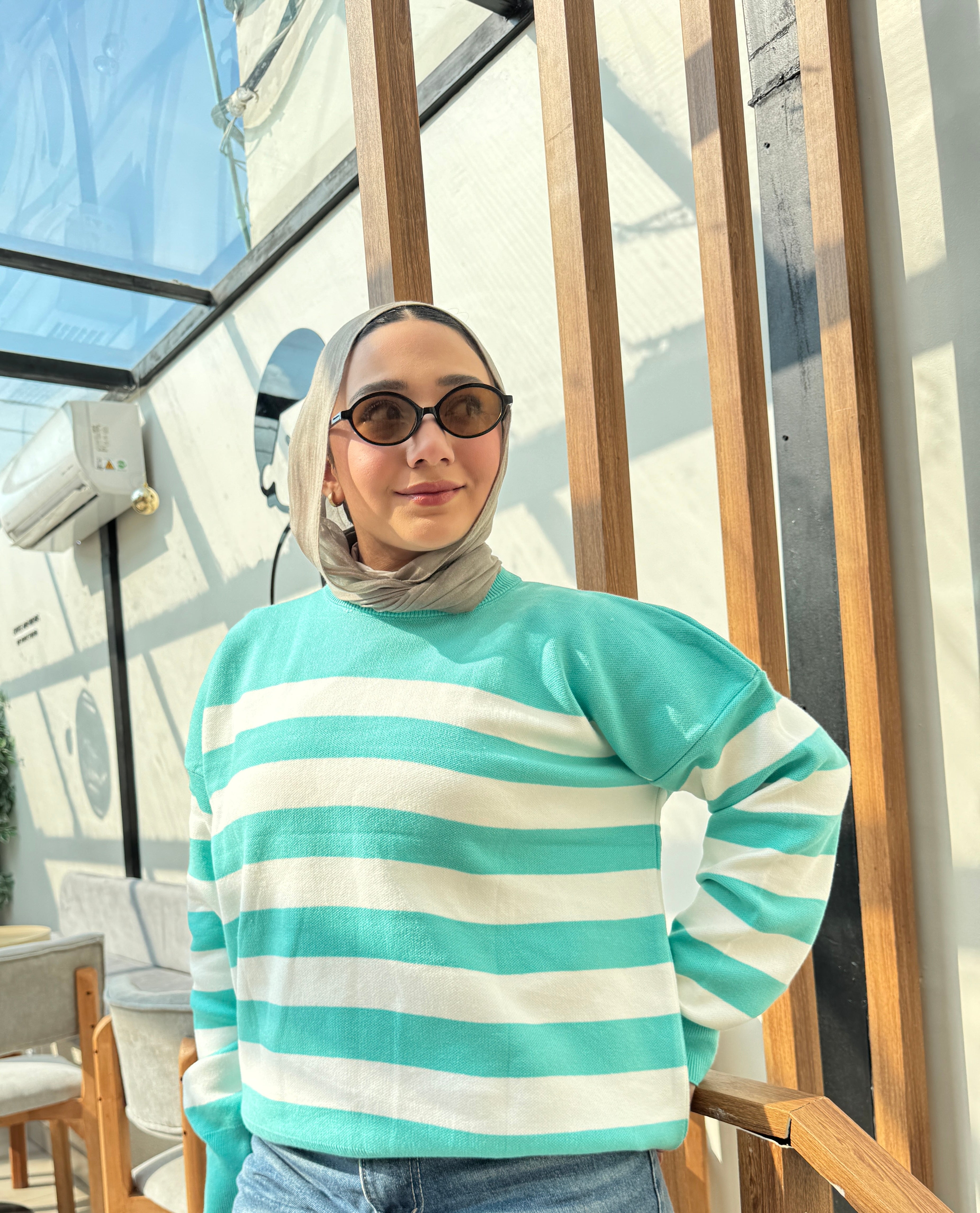 بلوفر اوفر سايز مخطط