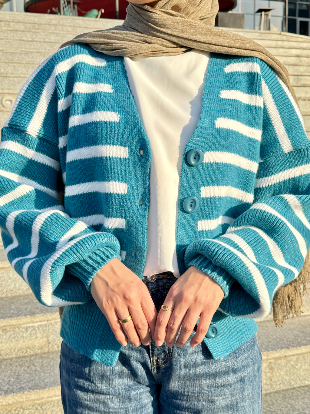 كارديجان صوف مخطط