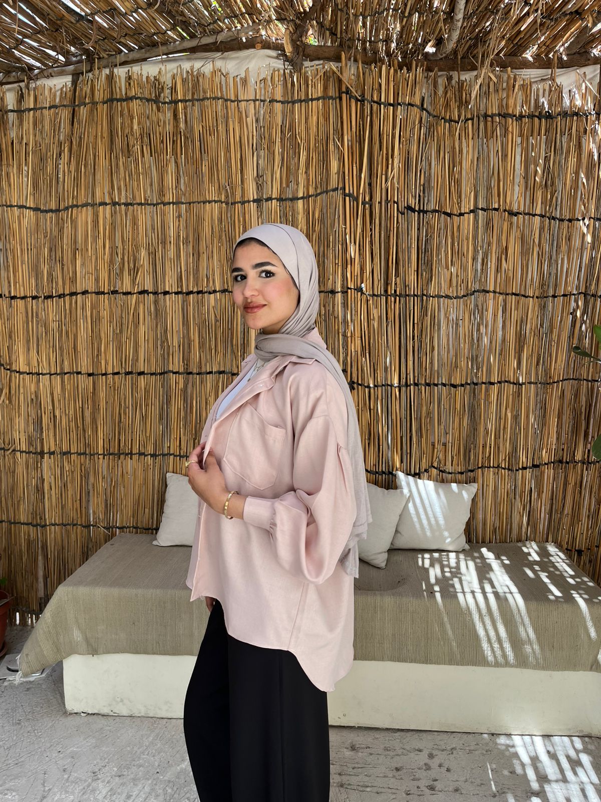 شميز اوفر سايز كتان